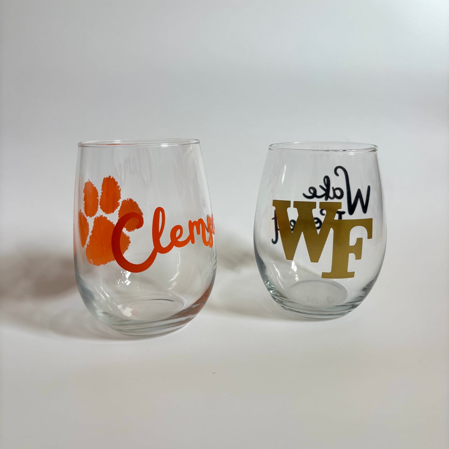 College Logo Wine Glass
