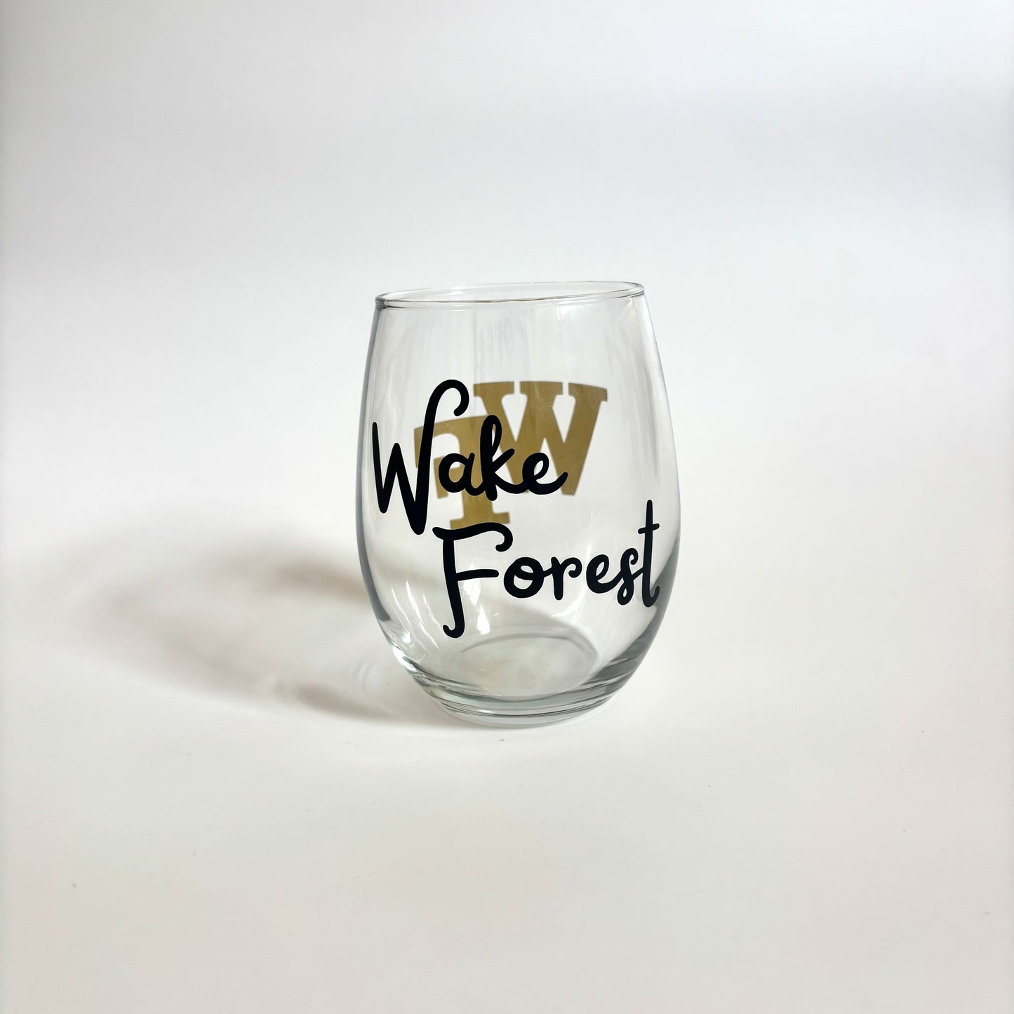 College Logo Wine Glass