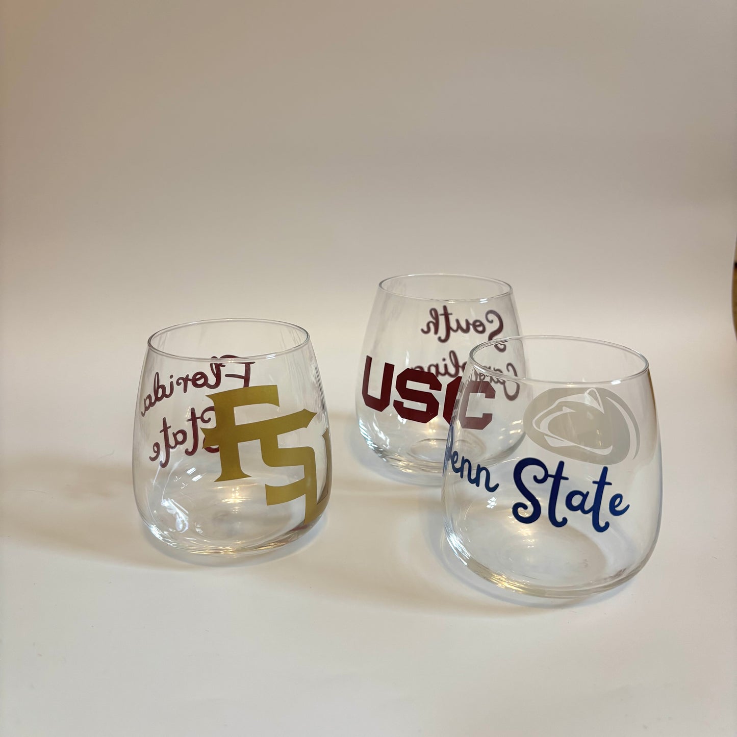 College Logo Wine Glass